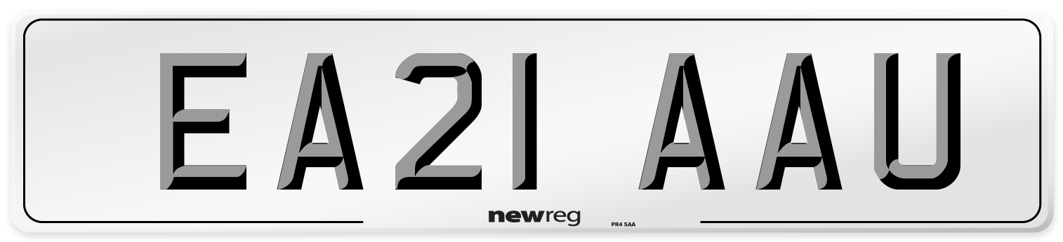 EA21 AAU Number Plate from New Reg